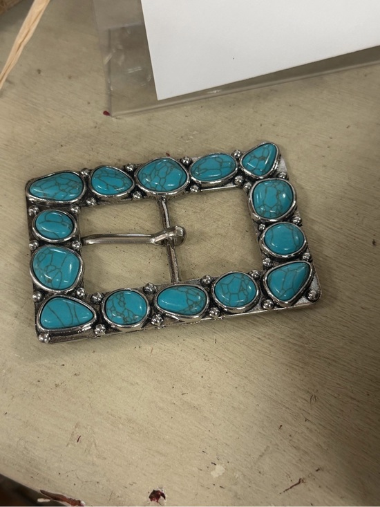Accessories - Turquoise Stone Rectangle Belt Buckle